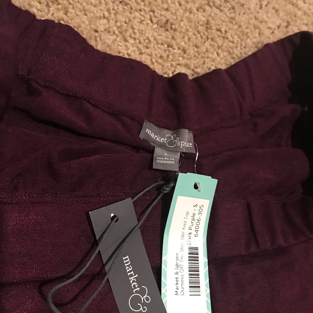 NWT Deep purple off the shoulder top